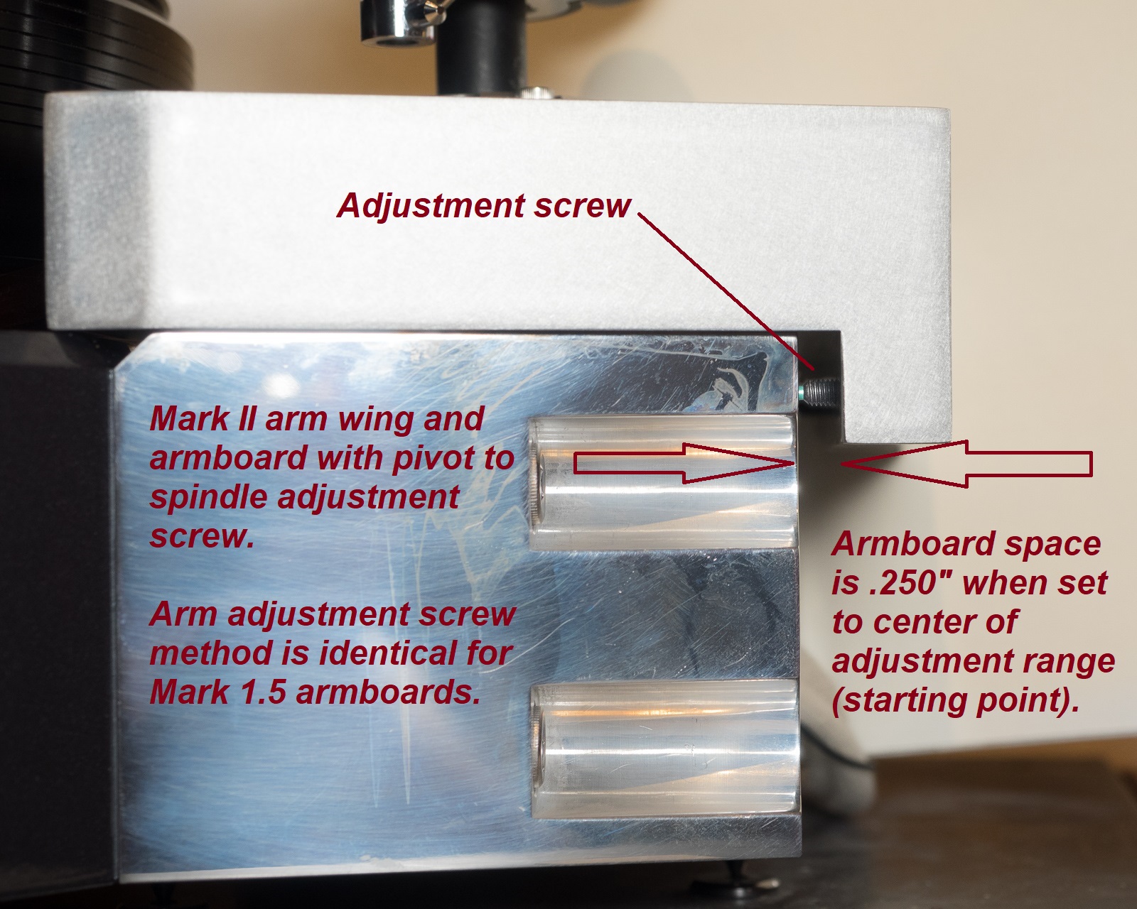 Mark II Pivot to Spindle Fine Adjustment Galibier Design- Mark II Pivot to Spindle Fine Adjustment