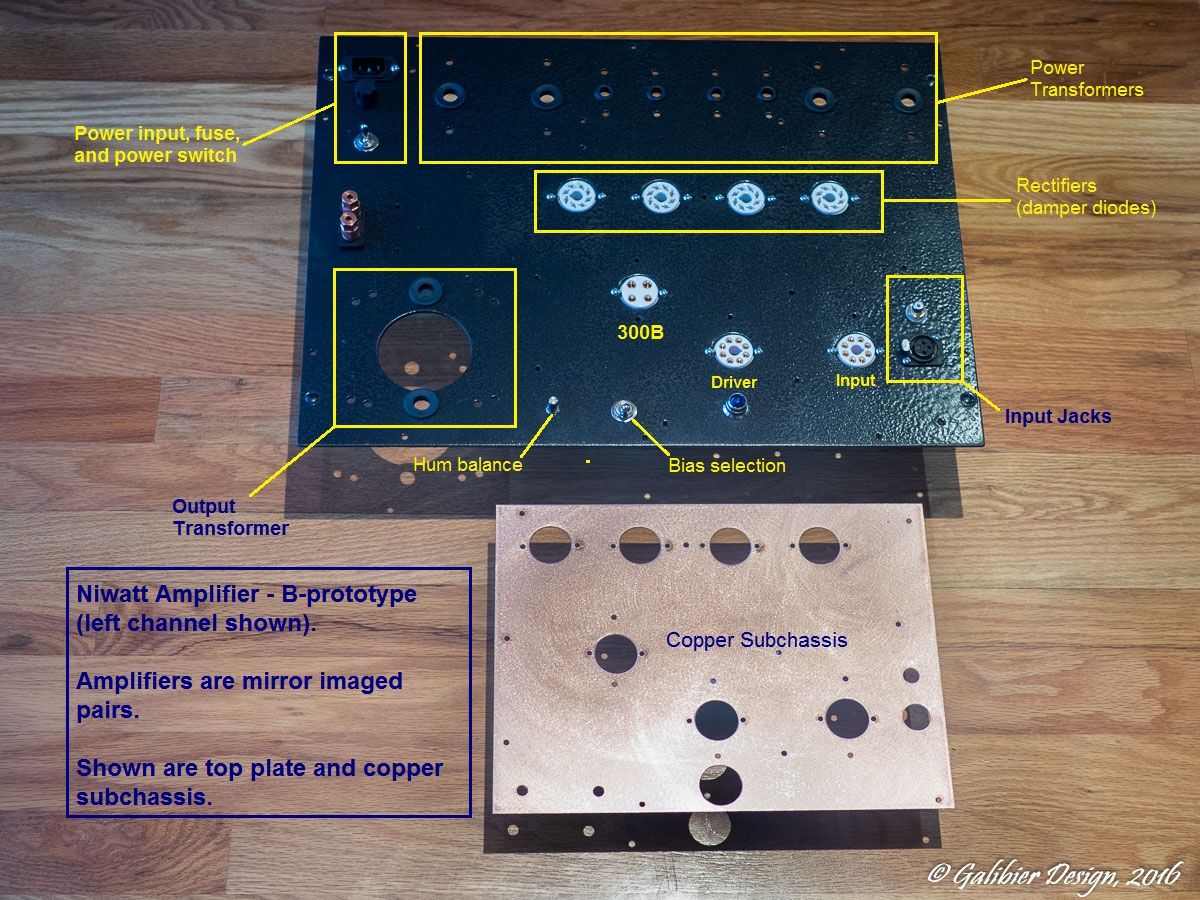 NiWatt Amplifier - Sheet Metal: Prototype Galibier Design - NiWatt Amplifier